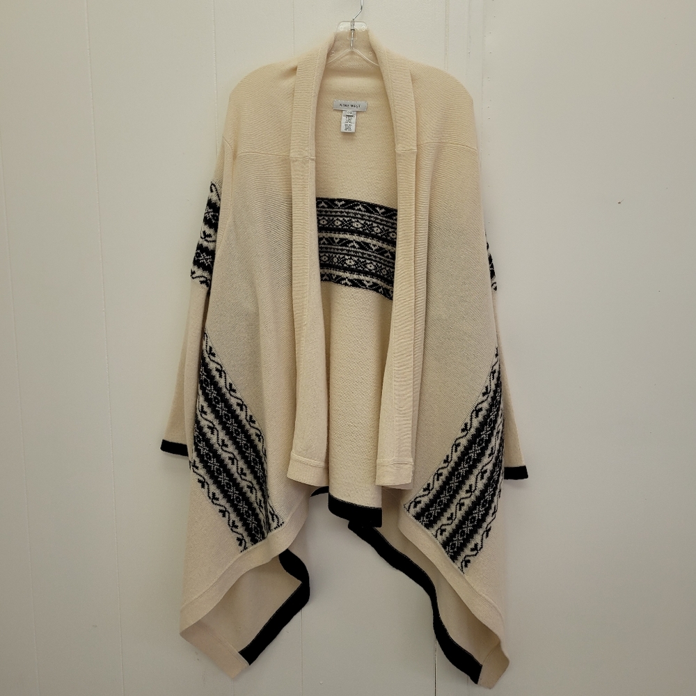Nine West Wool Open Front Cardigan Sweater